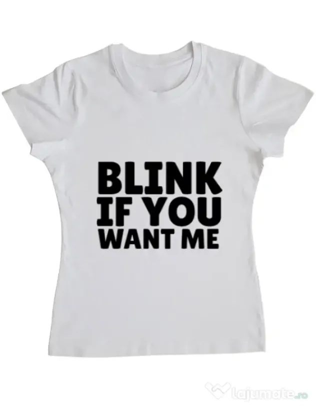 Tricou ADLER dama Blink if you want me Alb