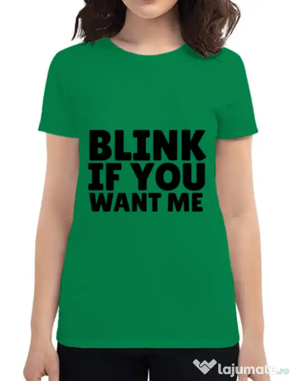 Tricou ADLER dama Blink if you want me Verde mediu