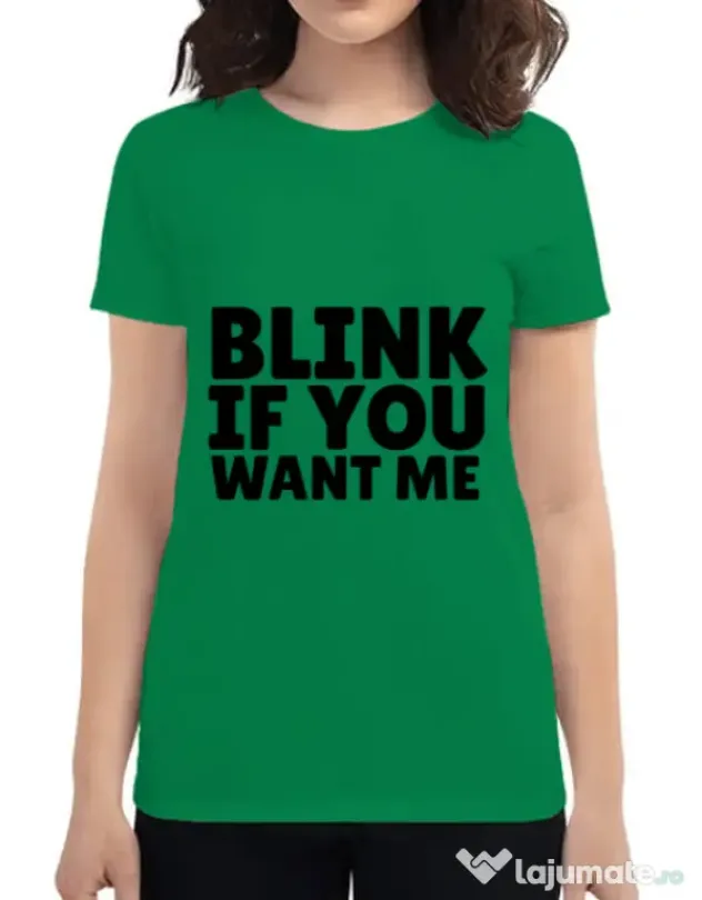 Tricou ADLER dama Blink if you want me Verde mediu