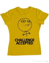 Tricou ADLER dama Challenge Accepted Galben
