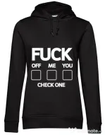 Hoodie dama cu gluga Check one Negru