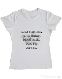 Tricou ADLER dama Early mornings Alb