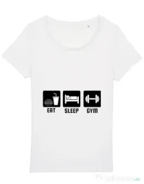 Tricou STANLEY STELLA dama Eat sleep gym Alb