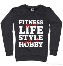 Bluza ADLER dama Fitness is not a hobby Negru melanj