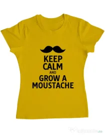 Tricou ADLER dama Grow a moustache Galben