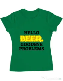Tricou ADLER dama Hello beer Verde mediu
