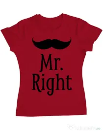 Tricou ADLER dama Mr. right Rosu