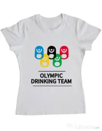 Tricou ADLER dama Olympic drinking team Alb