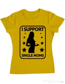 Tricou ADLER dama I support single moms Galben