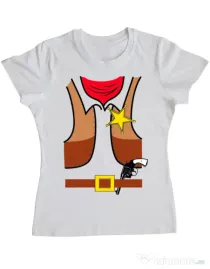 Tricou ADLER dama Cowboy Suit 1 Alb
