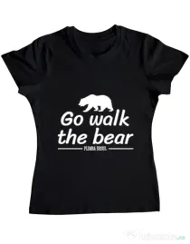 Tricou ADLER dama Go walk the bear Negru