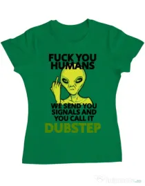 Tricou ADLER dama Dubstep alien Verde mediu