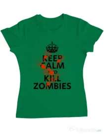 Tricou ADLER dama Kill zombies Verde mediu