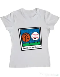 Tricou ADLER dama Photo of my balls Alb