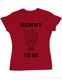 Tricou ADLER dama Mummy to be boy Rosu