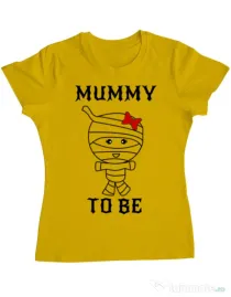 Tricou ADLER dama Mummy to be girl Galben