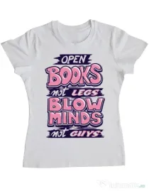 Tricou ADLER dama Open books Alb