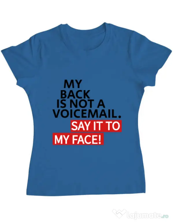 Tricou ADLER dama Say it to my face Albastru azuriu