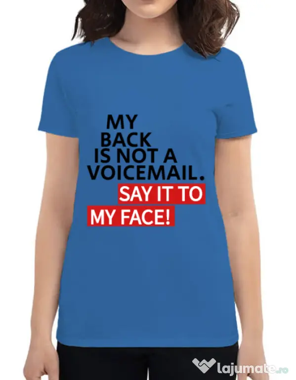 Tricou ADLER dama Say it to my face Albastru azuriu