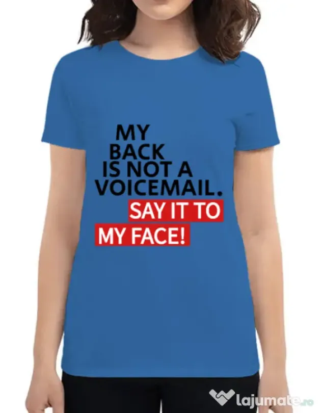 Tricou ADLER dama Say it to my face Albastru azuriu