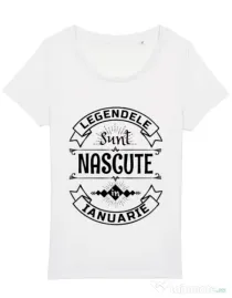 Tricou STANLEY STELLA dama Legendele sunt nascute in Ianuarie Alb