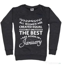 Bluza ADLER dama The best women are born in January Negru melanj