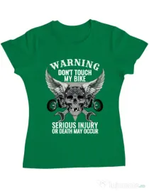 Tricou ADLER dama Don’t touch my bike Verde mediu
