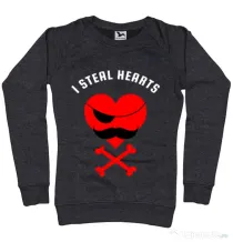 Bluza ADLER dama I steal hearts Negru melanj