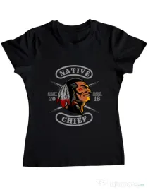 Tricou ADLER dama Native chief Negru