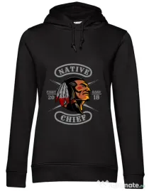 Hoodie dama cu gluga Native chief Negru