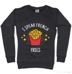 Bluza ADLER dama I speak french Negru melanj