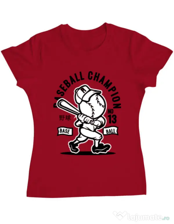 Tricou ADLER dama Baseball Champion Rosu