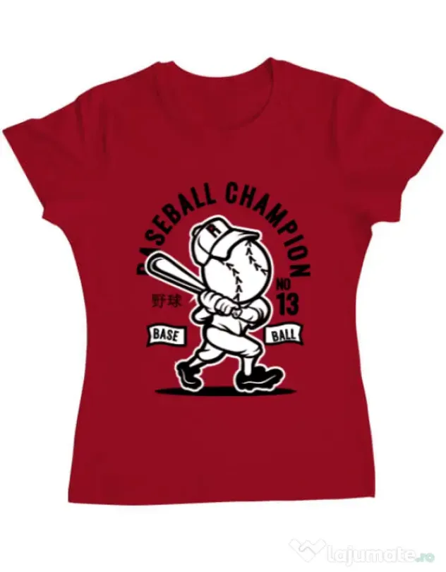 Tricou ADLER dama Baseball Champion Rosu