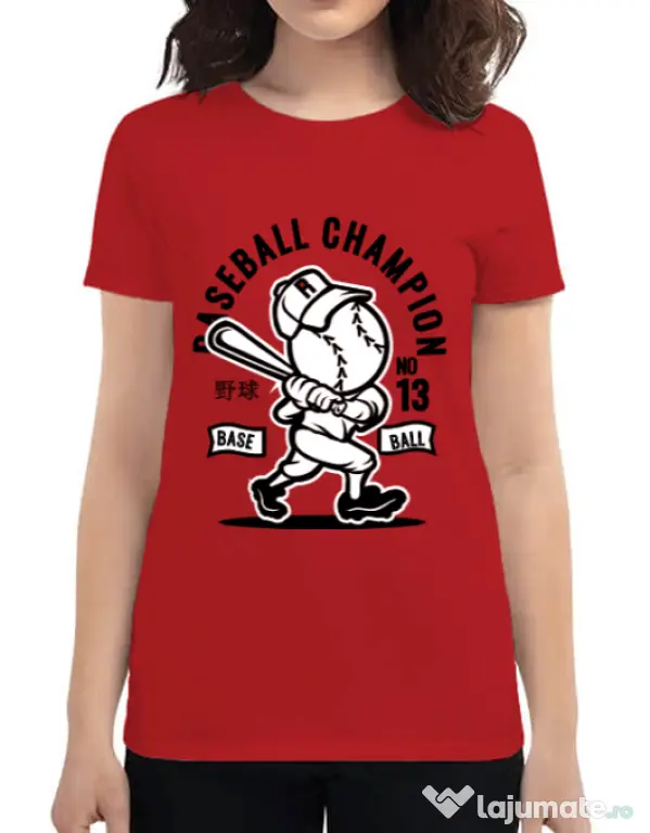 Tricou ADLER dama Baseball Champion Rosu