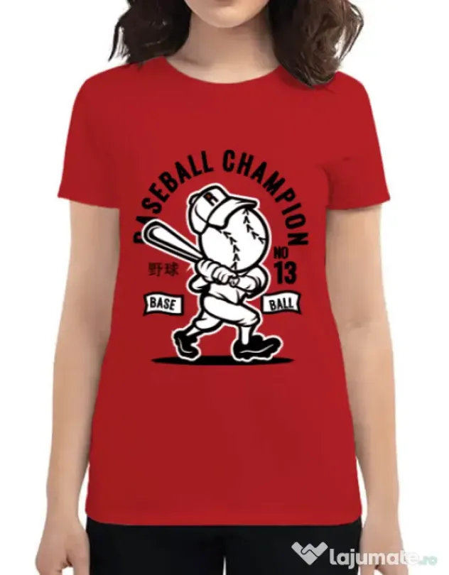 Tricou ADLER dama Baseball Champion Rosu