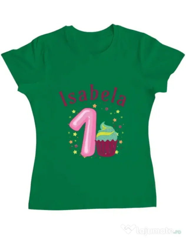 Tricou ADLER dama First Birthday Verde mediu