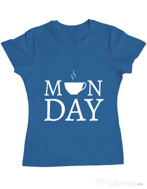 Tricou ADLER dama Monday coffee Albastru azuriu