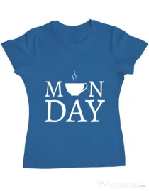 Tricou ADLER dama Monday coffee Albastru azuriu