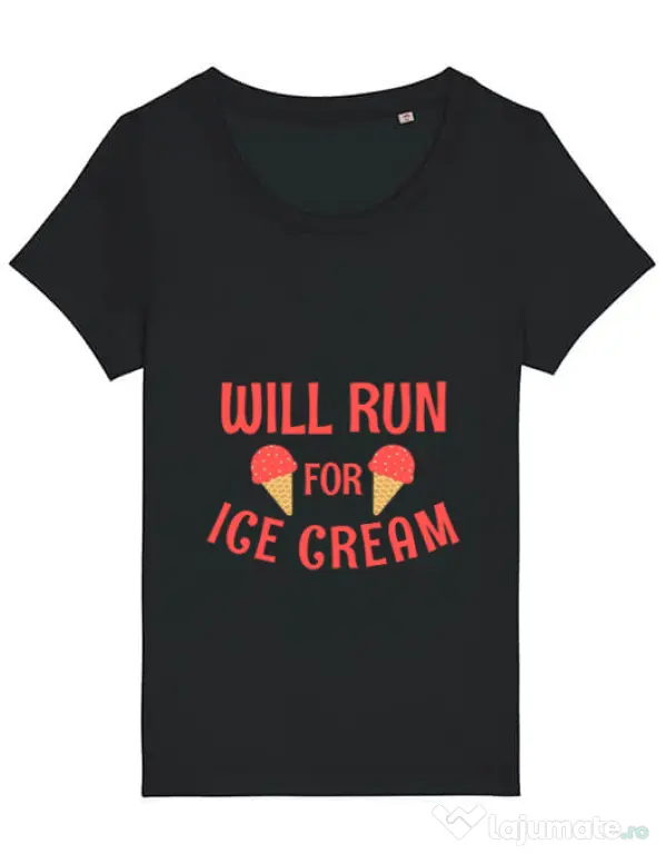 Tricou STANLEY STELLA dama Running for ice cream Negru