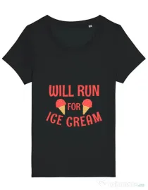Tricou STANLEY STELLA dama Running for ice cream Negru