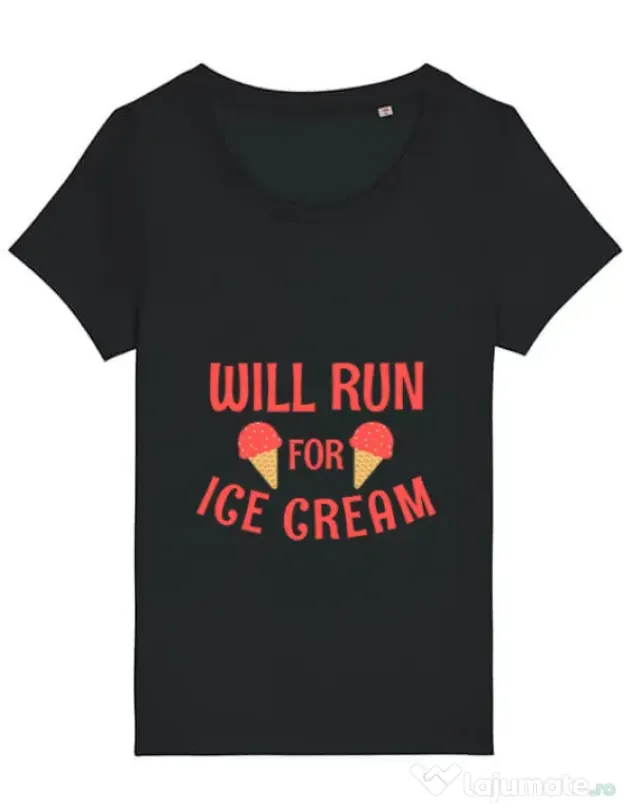 Tricou STANLEY STELLA dama Running for ice cream Negru