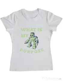 Tricou ADLER dama What is my purpose Alb