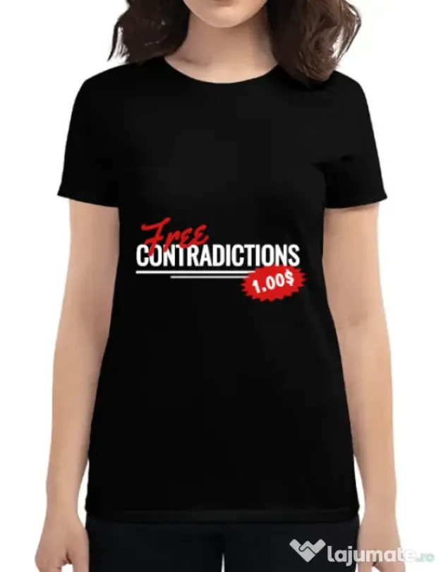 Tricou ADLER dama Free contradictions Negru