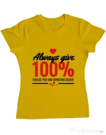 Tricou ADLER dama Always give Galben