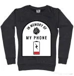 Bluza ADLER dama In memory of my phone Negru melanj
