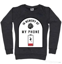 Bluza ADLER dama In memory of my phone Negru melanj