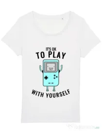 Tricou STANLEY STELLA dama Playing with yourself Alb