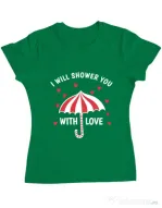 Tricou ADLER dama Raining love Verde mediu
