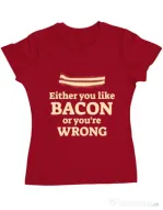 Tricou ADLER dama Bacon lover Rosu