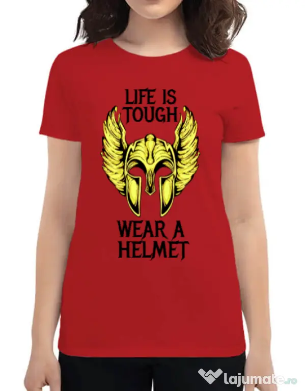 Tricou ADLER dama Life is tough Rosu